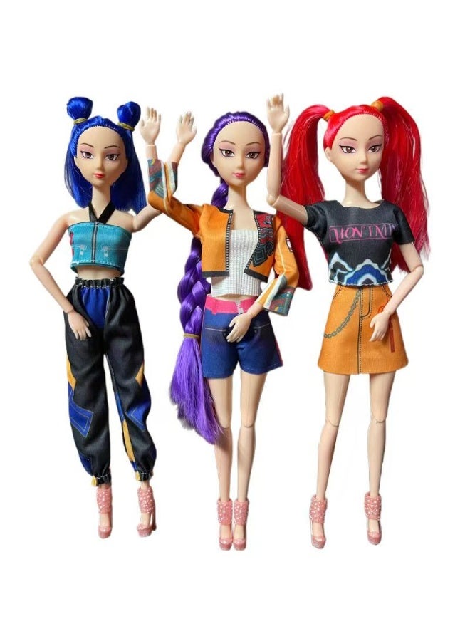 3-Piece Kpop Demon Hunters Figurines Dress-up dolls （Height 30 CM） - Image 1