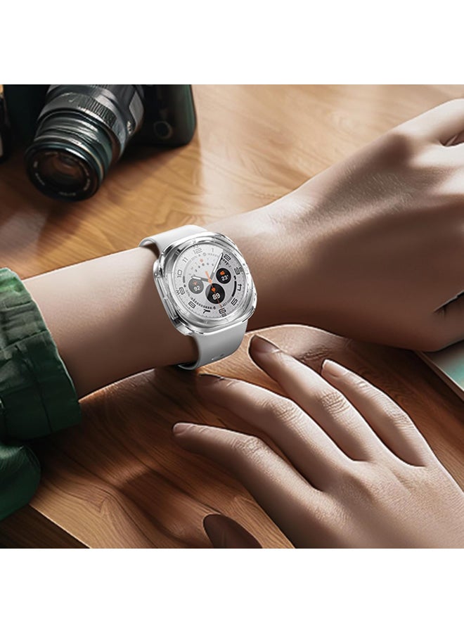 سجيت Samsung Galaxy Watch Ultra 2025 / Galaxy Watch 7 Ultra 2024 واقي شاشة مع غطاء حماية 47 مم، إطار صلب من مادة PC مع واقي شاشة زجاجي مقسى مضاد للضباب لإكسسوارات Galaxy Watch (Clear,47mm) - Image 5