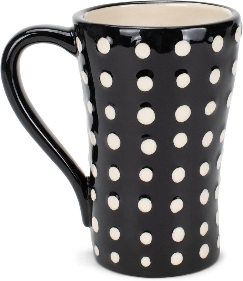 DEMDACO Tracy Pesche White Dots Heart Red Green Black 15 Ounce Glossy Stoneware Mug With Handle - Image 4