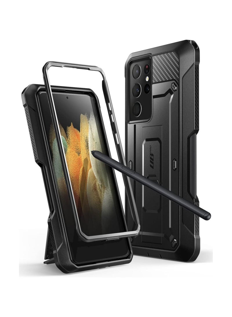 سوبكيس حافظة سلسلة Unicorn Beetle Pro مصممة لهاتف Samsung Galaxy S21 Ultra 5G (إصدار 2021)، حافظة متينة بطبقة مزدوجة لكامل الجسم وحافظة بمسند بدون واقي شاشة مدمج - Image 1