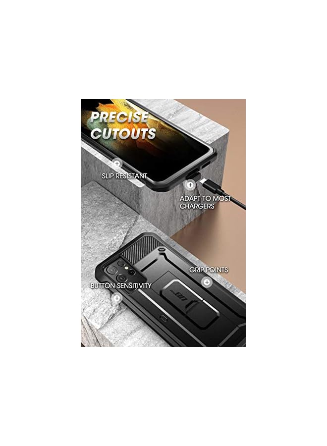 سوبكيس حافظة سلسلة Unicorn Beetle Pro مصممة لهاتف Samsung Galaxy S21 Ultra 5G (إصدار 2021)، حافظة متينة بطبقة مزدوجة لكامل الجسم وحافظة بمسند بدون واقي شاشة مدمج - Image 5