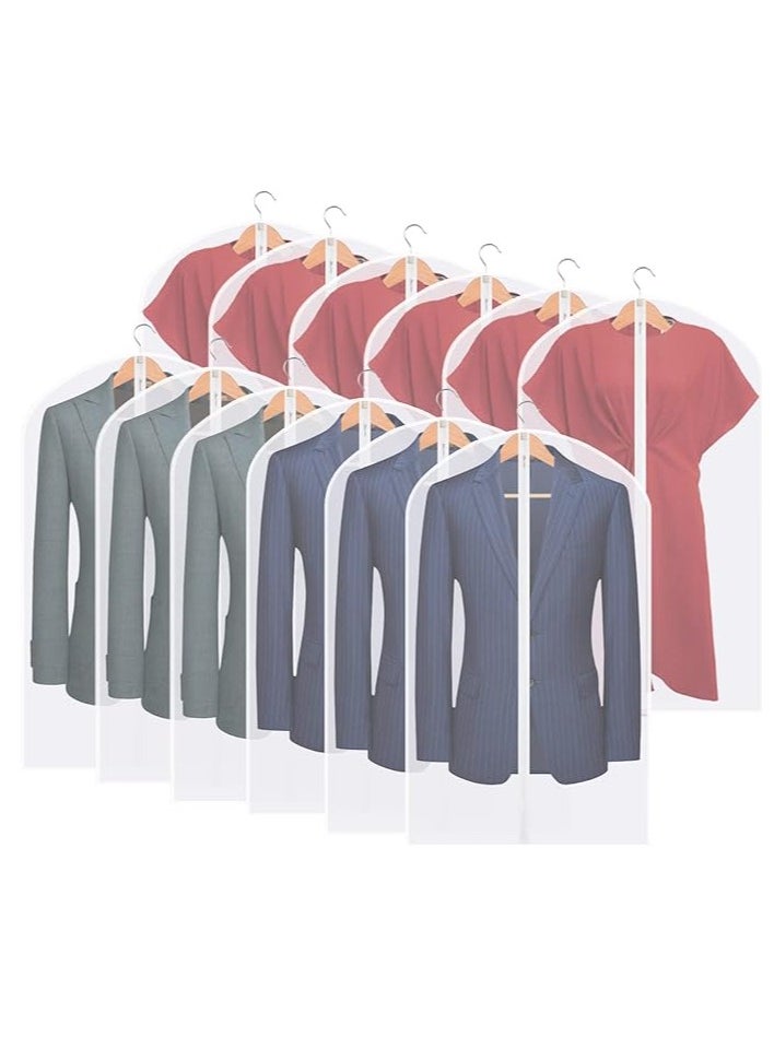 Beauenty 12 Pack Garment Bags for Hanging Clothes Clear Suit Bag Dust Resistant Clothing Bags PEVA Breathable Clothes Protectors with Zipper for for Closet Storage and Travel（60×100CM） ﻿  - Image 1