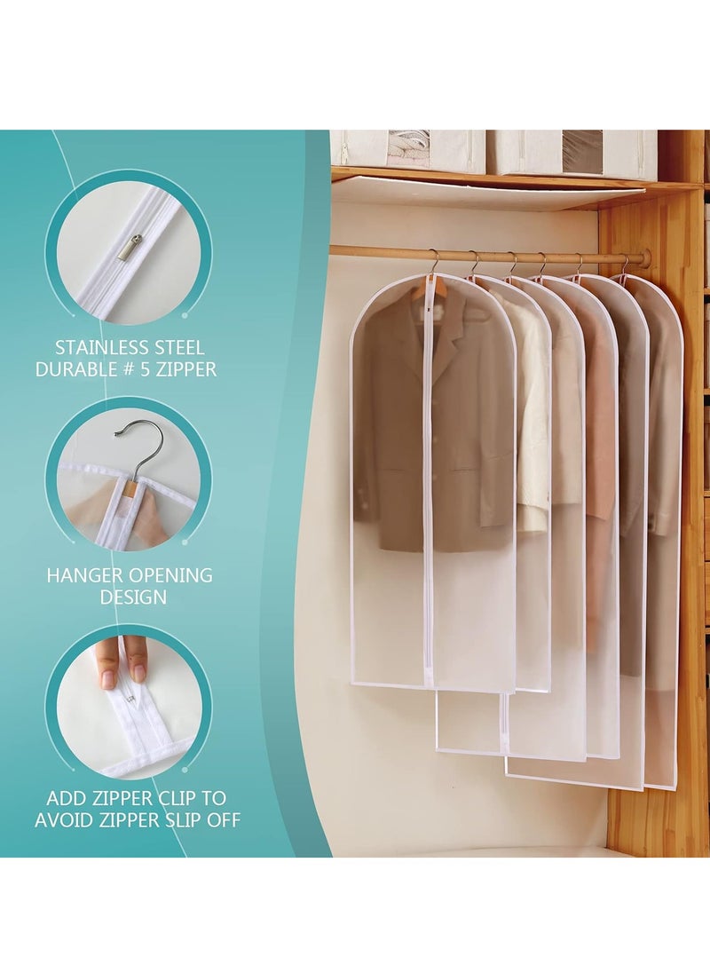 Beauenty 12 Pack Garment Bags for Hanging Clothes Clear Suit Bag Dust Resistant Clothing Bags PEVA Breathable Clothes Protectors with Zipper for for Closet Storage and Travel（60×100CM） ﻿  - Image 4
