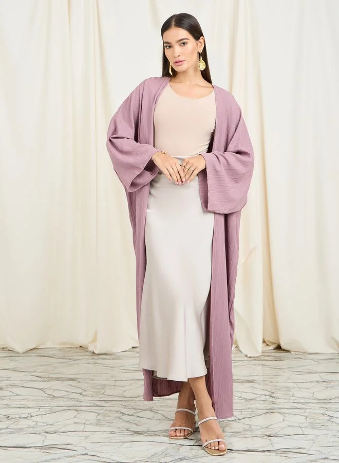 Styli Oversized Textured Maxi Kimono