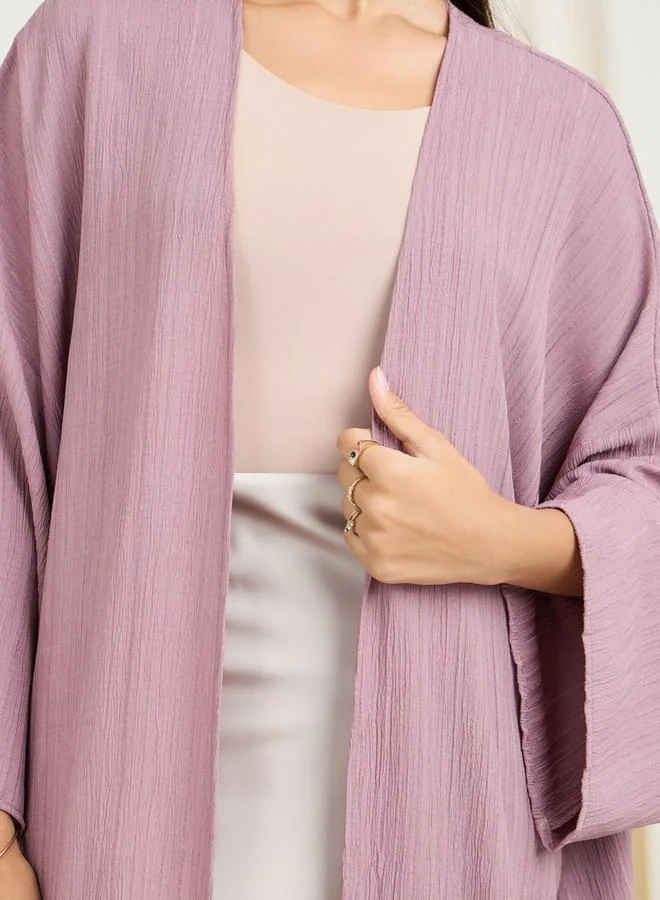 Styli Oversized Textured Maxi Kimono