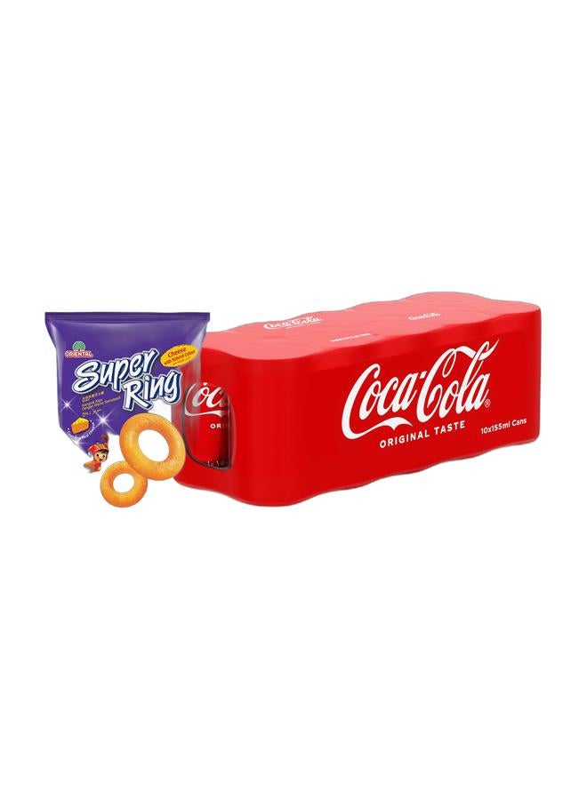 noon Oriental Snacks Oriental Super Range- M 60grams + Coca Cola Regular Carbonated Soft Drink Cans 10 x 155ml