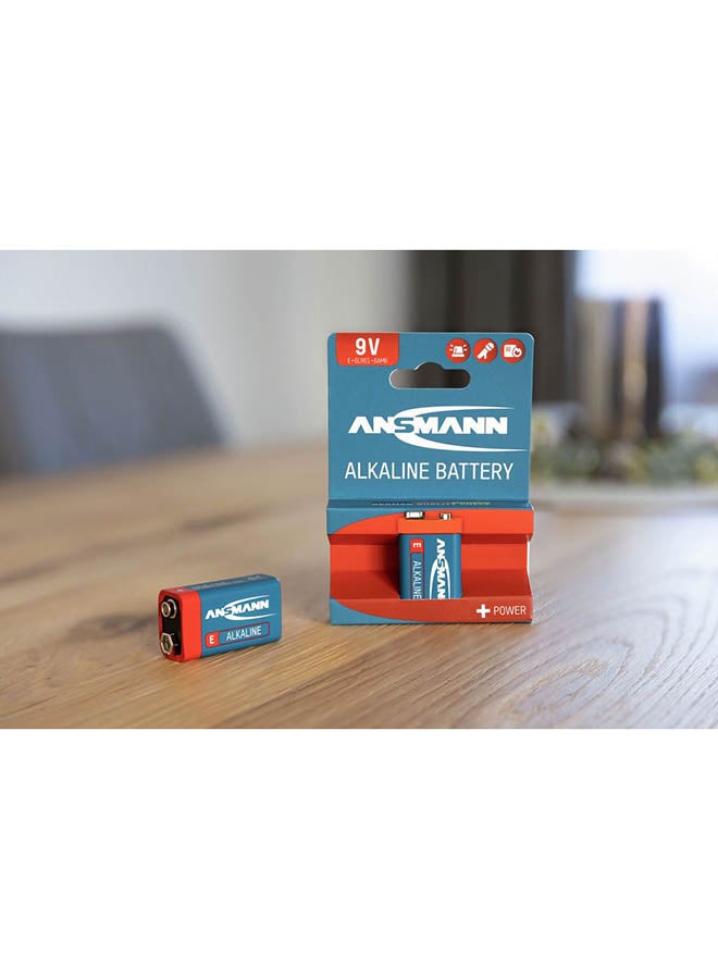 ANSMANN بطارية قلوية حمراء 9 فولت E-Block 6F22 بطارية قلوية طويلة العمر للاستخدام العام ساعة حائط عن بعد ضوء فلاش ألعاب منزلية مكتبية عمر تخزين 5 سنوات (2 انكماش) - Image 3