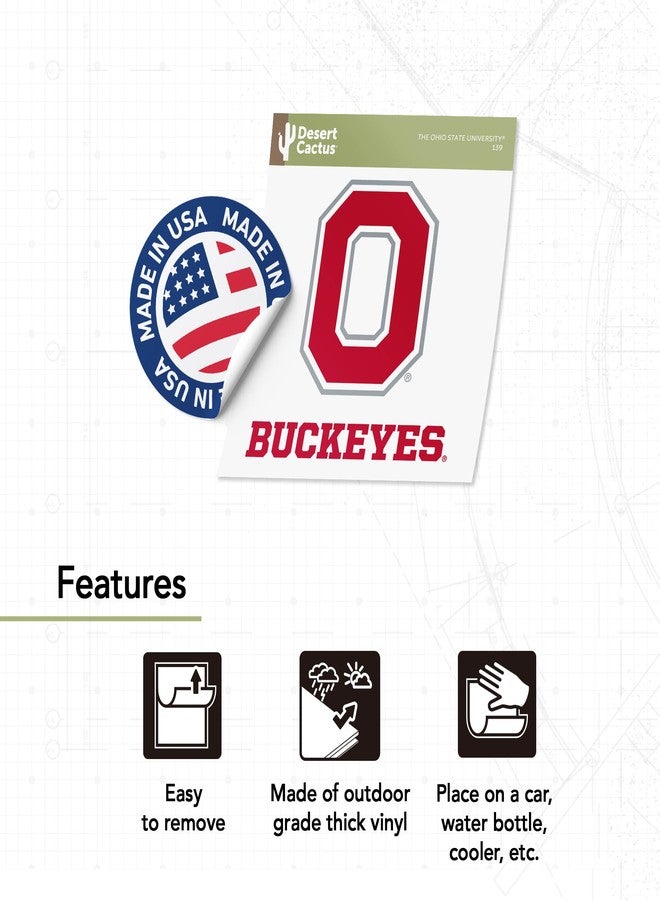 Desert Cactus The Ohio State University Sticker OSU Buckeyes Vinyl Decal Laptop Water Bottle Car Scrapbook (IND 139) - Image 4