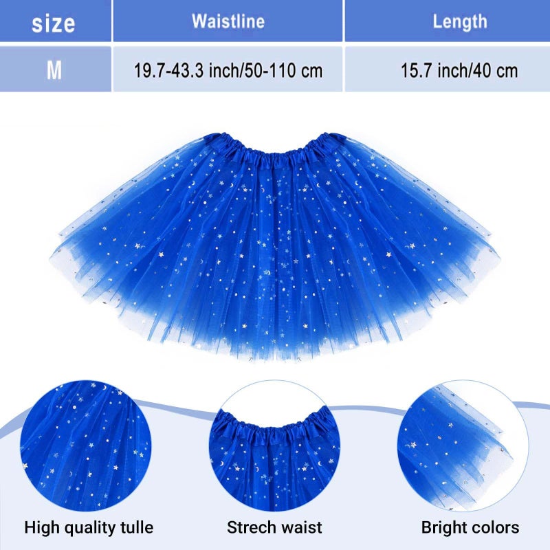 JcHrmers 6 Pcs Blue Cat Costume Include Headband,Tutu Skirt,Bowtie,Fur Tail,Sticker and Glasses for Women Halloween Party Dress Up (Kid) - Image 4