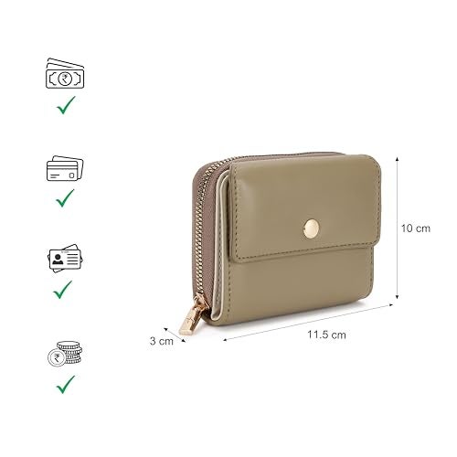 Fastrack Women's Mini Organizer Wallet | Flap Closure, Tri-Fold Design, Zip Coin Pocket, Card & Cash Slots | Compact & Organized | 6 Months Warranty - Image 4