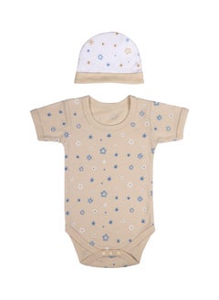 Babies Basic 5 Piece Unisex 100% Cotton Gift Set Include Bib, Romper, Mittens, Cap And Sleepsuit/Jumpsuit  - Image 2