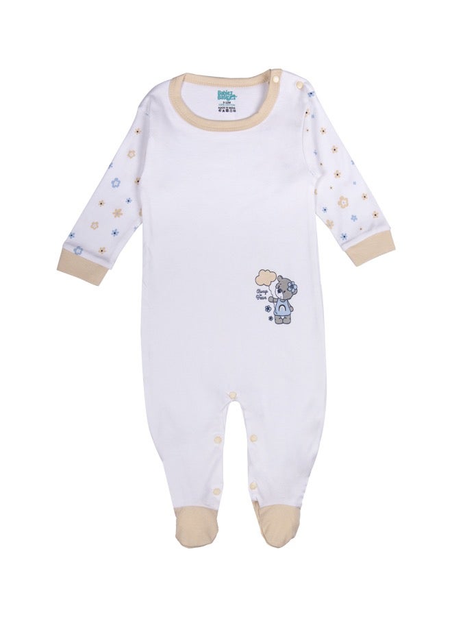 Babies Basic 5 Piece Unisex 100% Cotton Gift Set Include Bib, Romper, Mittens, Cap And Sleepsuit/Jumpsuit  - Image 3