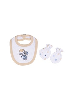 Babies Basic 5 Piece Unisex 100% Cotton Gift Set Include Bib, Romper, Mittens, Cap And Sleepsuit/Jumpsuit  - Image 4
