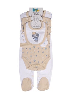Babies Basic 5 Piece Unisex 100% Cotton Gift Set Include Bib, Romper, Mittens, Cap And Sleepsuit/Jumpsuit  - Image 5