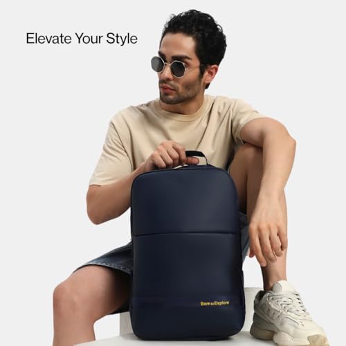 Impulse Classic Premium Business Backpack | Unisex Office Bag in Vegan Leather | 27L Water Resistant with 15.6" Laptop Sleeve, Anti-Theft Pocket & Padded Straps | Blue - Image 3
