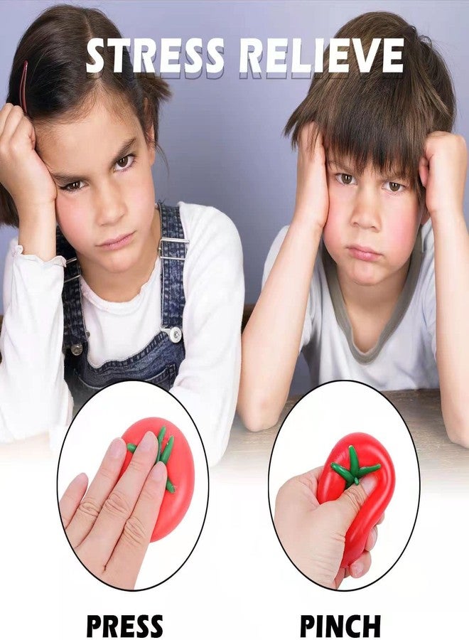 Ekan Tomato Balls Stress Relief Squishy Stress Reliever Toys for Kids Adults Set of 2 - Image 3