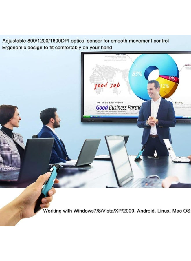 ليتشي ماوس ضوئي لاسلكي بقلم الجيب، 2.4 جيجا هرتز، ماوس هوائي بصري لاسلكي صغير للكمبيوتر واللاب توب والنوت بوك والكمبيوتر وماك (ازرق) - Image 2