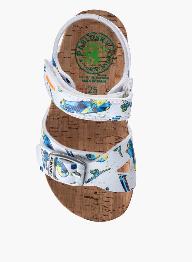 Pablosky Boys' Skater Print Sandals with Hook and Loop Closure  - Image 4