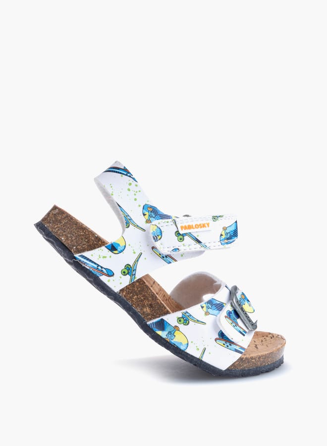 Pablosky Boys' Skater Print Sandals with Hook and Loop Closure  - Image 5