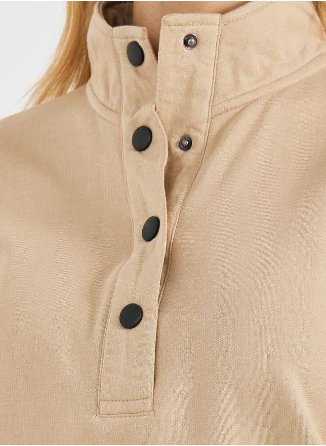 Styli - Snap Button Placket Sweatshirt & Cuffed Joggers Co-Ords - Image 1