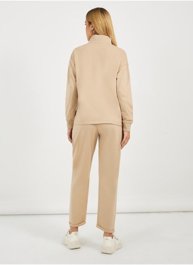 Styli - Snap Button Placket Sweatshirt & Cuffed Joggers Co-Ords - Image 1
