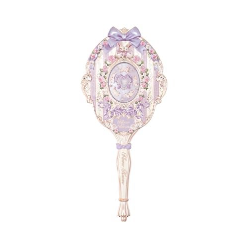 Flower Knows Bunny Garden Collection Hand MirrorVintage Portable Handheld MirrorFancy Pretty Princess Mirror with Long HandleGift for GirlsWisteria Purple - Image 1