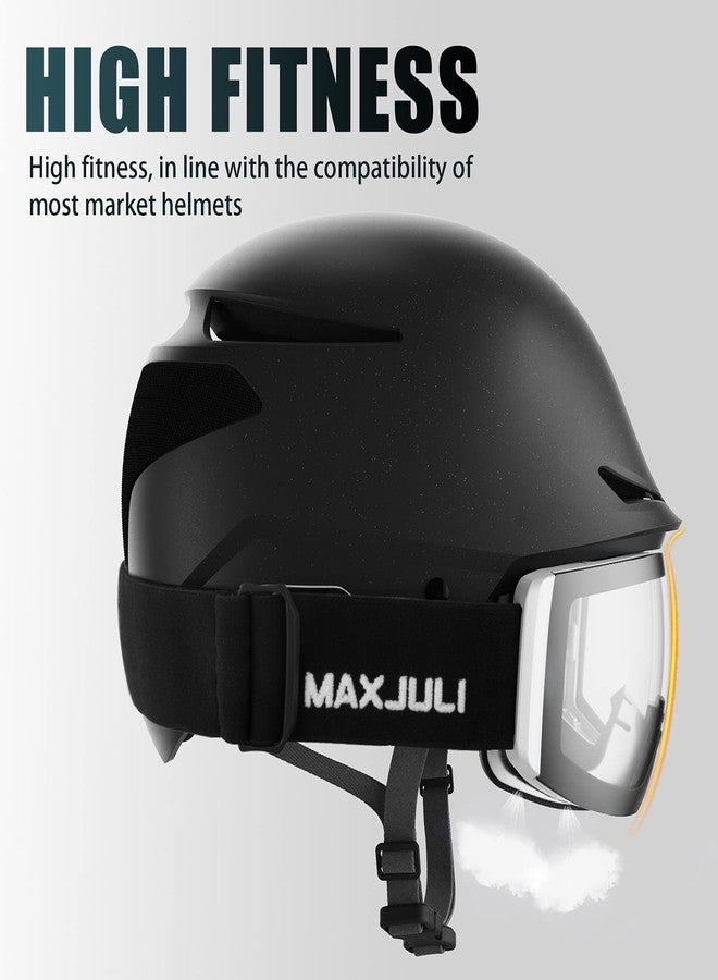 MAXJULI Ski Goggles Men Women,OTG Snow Goggles with Magnetic Interchangeable Anti-Fog HD Lens UV Protection (White Frame/Clear Lens) - Image 4