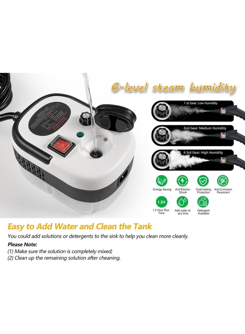 بايكو منظف بخاري محمول عالي الضغط مع مجموعة فوهة متعددة الوظائف / تعقيم يدوي خالي من المواد الكيميائية وتنظيف عميق للمنزل والمطبخ والسيارة - Image 3