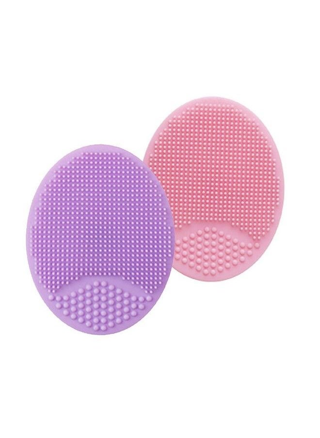 Brushman - Facial Cleansing Brushsoft Silicone Face Scrubberfacial Exfoliation Scrub For Massage Pore Cleansing Blackhead Removing Deep Scrubbing For All Kinds Of Skins (2Edpink+Purple) - Image 1