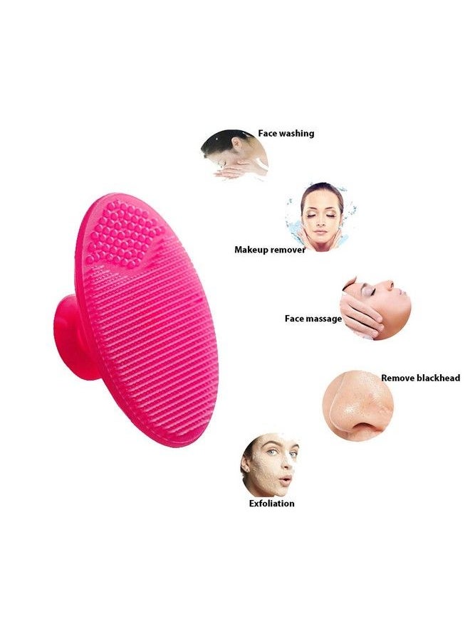 Brushman - Facial Cleansing Brushsoft Silicone Face Scrubberfacial Exfoliation Scrub For Massage Pore Cleansing Blackhead Removing Deep Scrubbing For All Kinds Of Skins (2Edpink+Purple) - Image 1