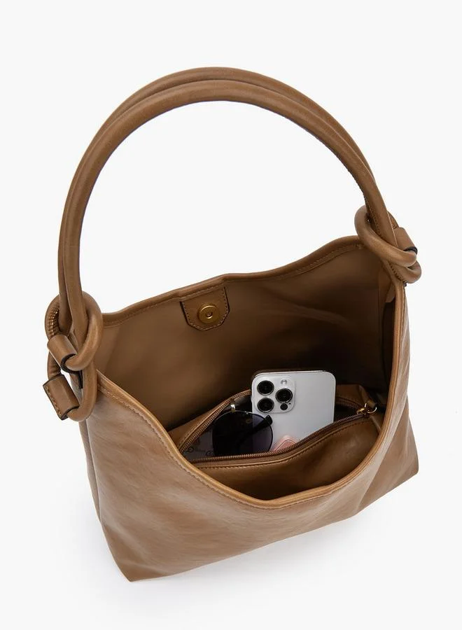 Celeste TAN Solid Hobo Bag With Pouch for Women | Best Price UAE