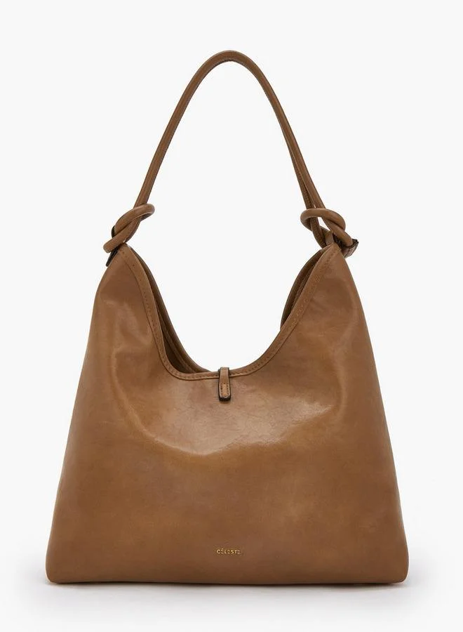 Celeste TAN Solid Hobo Bag With Pouch for Women | Best Price UAE