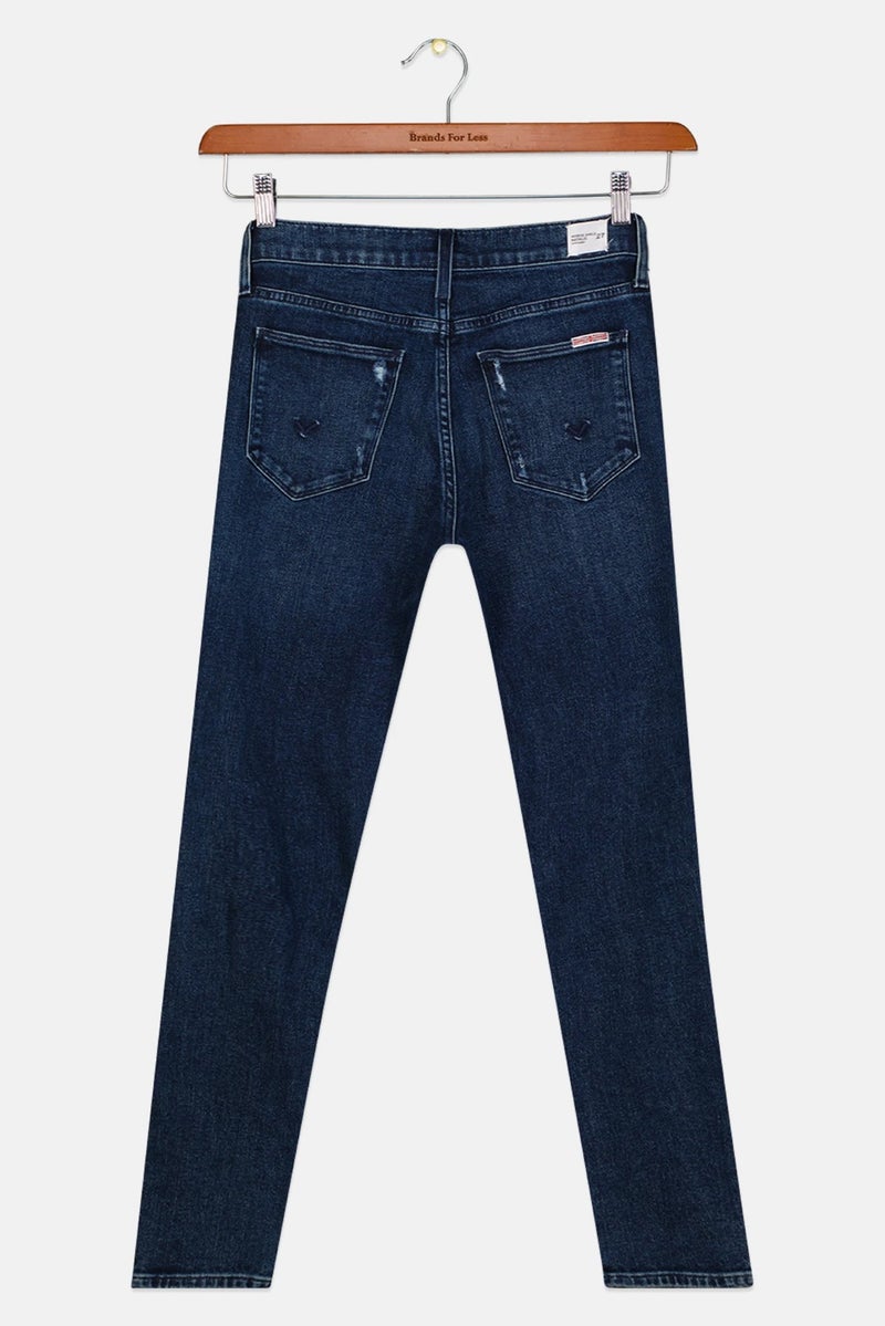 Hudson Women Super Skinny Fit Rip Mid Rise Ankle Jeans, Dark Blue - Image 3