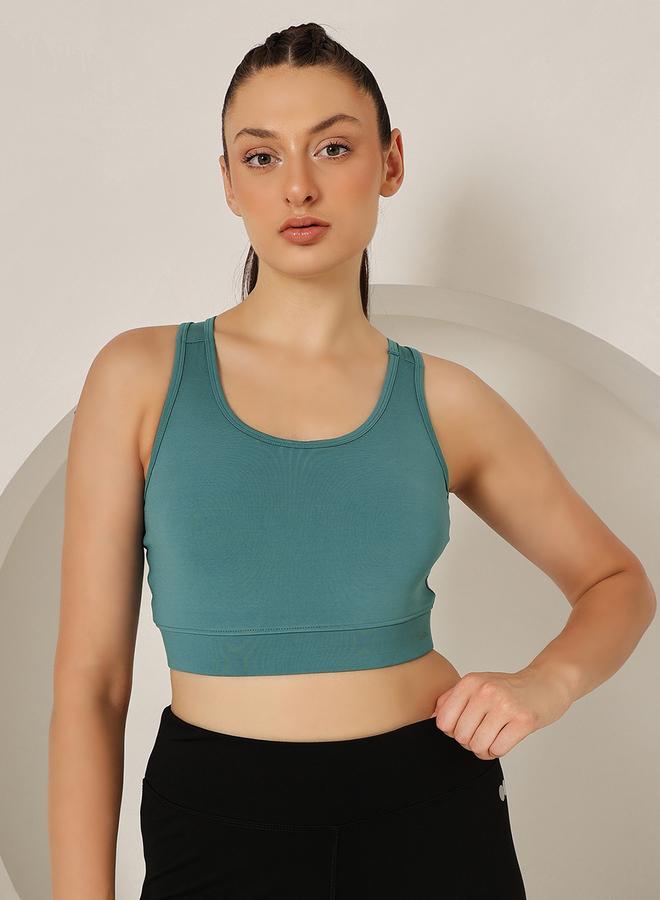 Clovia Medium Impact Padded Sports Bra with Racerback - Image 1