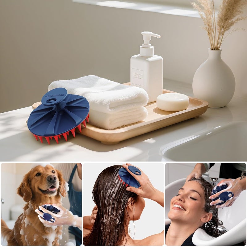 Innerneed Magnetic Silicone Scalp Scrubber for Hair Washing – Soft Thick Bristles, Palm-Sized Shampoo Brush for Wet or Dry Scalp Massage, Improves Circulation & Scalp Health - Image 4