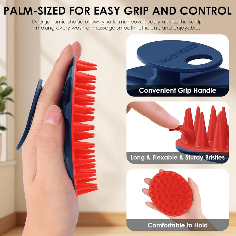 Innerneed Magnetic Silicone Scalp Scrubber for Hair Washing – Soft Thick Bristles, Palm-Sized Shampoo Brush for Wet or Dry Scalp Massage, Improves Circulation & Scalp Health - Image 2