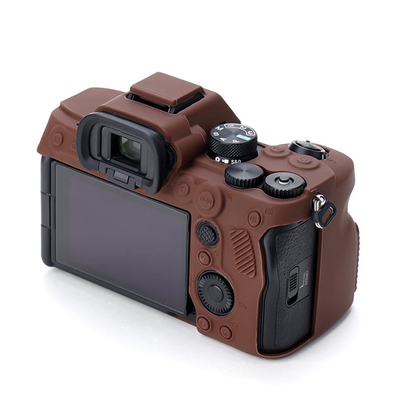 Pocoukate Camera Case for Sony Alpha 7 IV, A7M4, A7 IV Digital Camera Anti-Scratch Slim Fit Soft Cover with Screen Protector, A7IV exclusive accessories (not applicable to A7R4 or A7III) - Coffee - Image 4