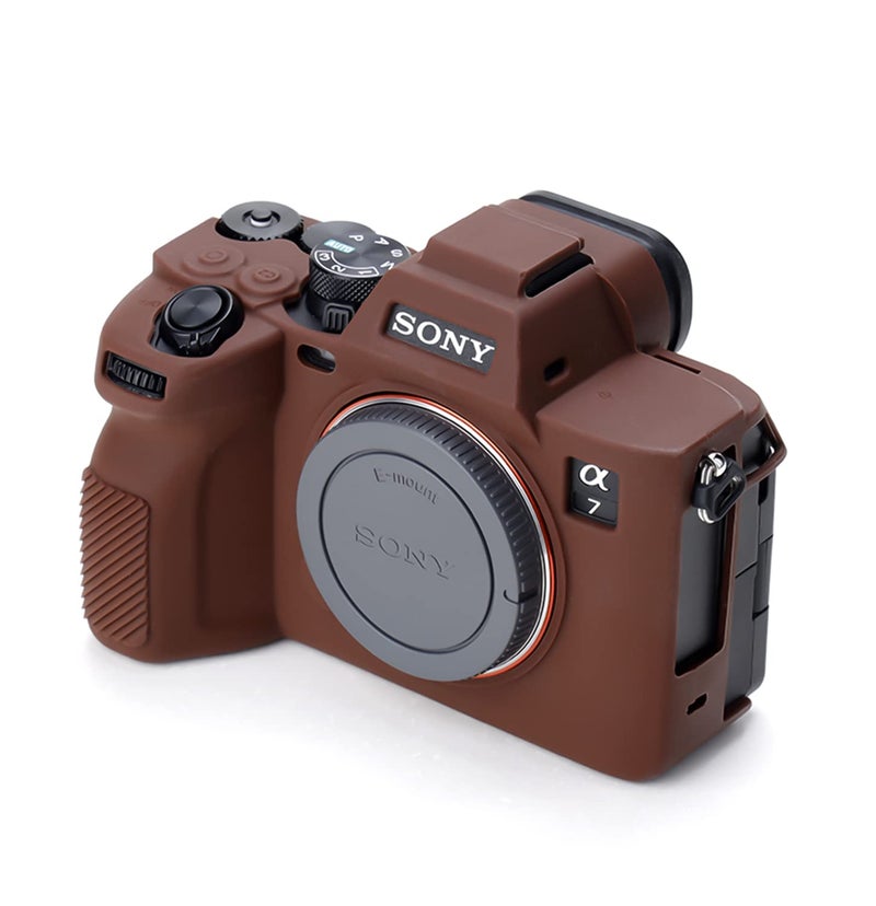 Pocoukate Camera Case for Sony Alpha 7 IV, A7M4, A7 IV Digital Camera Anti-Scratch Slim Fit Soft Cover with Screen Protector, A7IV exclusive accessories (not applicable to A7R4 or A7III) - Coffee - Image 3