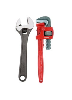 SAURAN SAURAN Adjustable Wrench and Pipe Wrench Set 20 cm and 25 cm  - Image 1