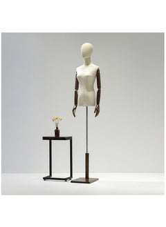 Hihonor Female Mannequin Dress Form Torso, Display Mannequin Body with Detachable Head, Wooden Hands, and Adjustable Height Stand, for Dress Jewelry Display  - Image 1