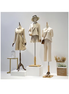 Hihonor Female Mannequin Dress Form Torso, Display Mannequin Body with Detachable Head, Wooden Hands, and Adjustable Height Stand, for Dress Jewelry Display  - Image 4
