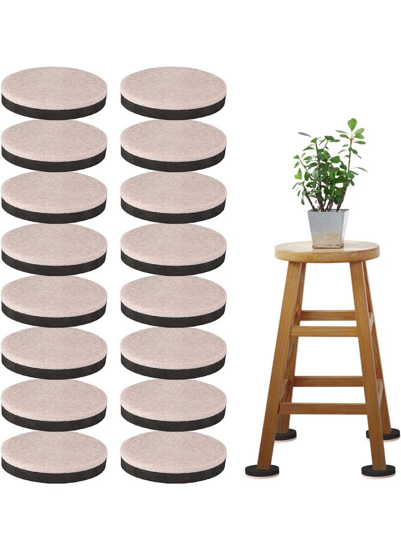 Tefola 16 Pcs SelfAdhesive Furniture Bed Risers Felt Furniture Pads 12 Inch Round Bed Risers Table Leg Risers Sofa Risers Protect Carpet  Floors from Scratches Black16 PCS  - Image 1