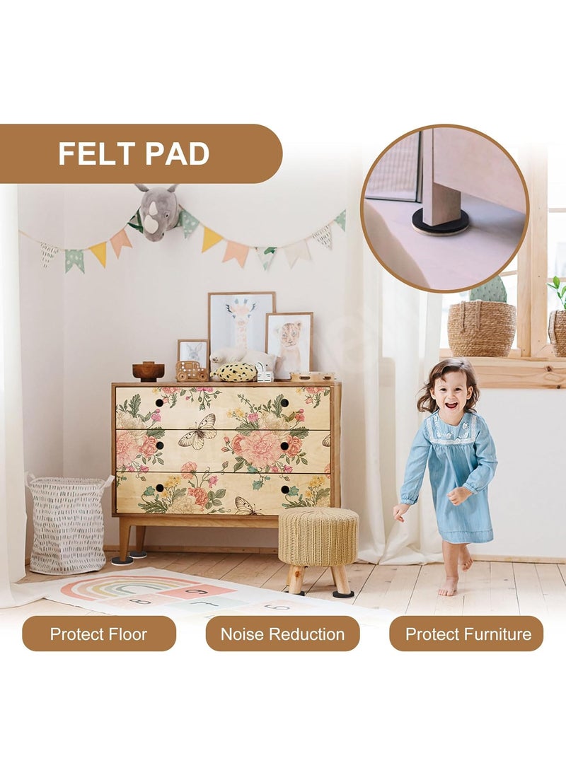 Tefola 16 Pcs SelfAdhesive Furniture Bed Risers Felt Furniture Pads 12 Inch Round Bed Risers Table Leg Risers Sofa Risers Protect Carpet  Floors from Scratches Black16 PCS  - Image 2