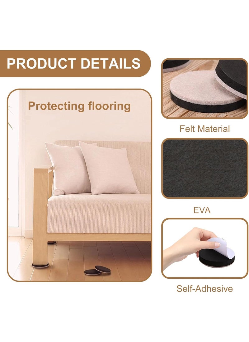 Tefola 16 Pcs SelfAdhesive Furniture Bed Risers Felt Furniture Pads 12 Inch Round Bed Risers Table Leg Risers Sofa Risers Protect Carpet  Floors from Scratches Black16 PCS  - Image 5