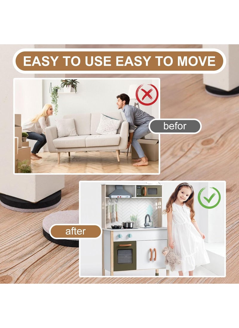 Tefola 16 Pcs SelfAdhesive Furniture Bed Risers Felt Furniture Pads 12 Inch Round Bed Risers Table Leg Risers Sofa Risers Protect Carpet  Floors from Scratches Black16 PCS  - Image 3