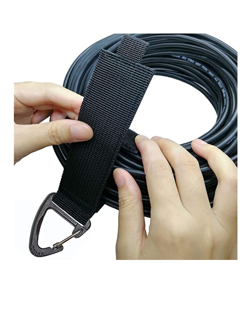 SYOSI - Extension Cord Holder Organizer, 16 inch Hook and Loop Heavy Duty Storage Straps with Triangle Clips, Extension Cord Hanger for Garage Organization and Storage Cord Wrap Keeper 4 Pcs (Black) - Image 1