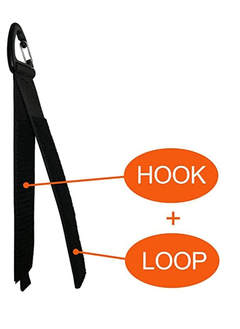SYOSI - Extension Cord Holder Organizer, 16 inch Hook and Loop Heavy Duty Storage Straps with Triangle Clips, Extension Cord Hanger for Garage Organization and Storage Cord Wrap Keeper 4 Pcs (Black) - Image 1