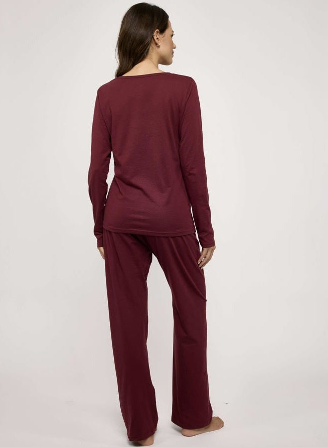 REALESSENTIALS 2 Pack Women's Soft Cotton Long Sleeve Pajama Set with Pants - Lounge Sets for Women (Available In Plus), Set 8, S - Image 4