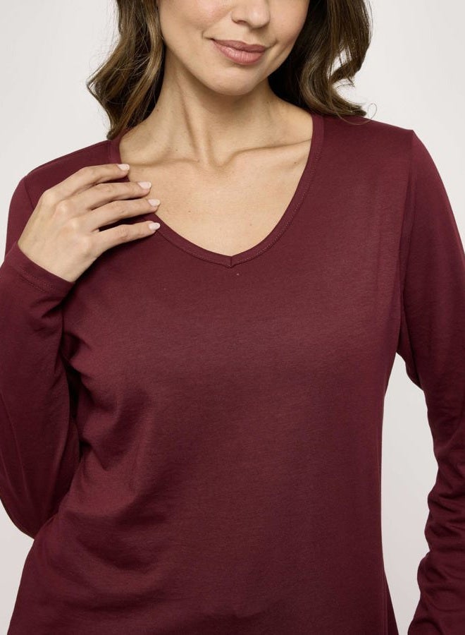 REALESSENTIALS 2 Pack Women's Soft Cotton Long Sleeve Pajama Set with Pants - Lounge Sets for Women (Available In Plus), Set 8, S - Image 5