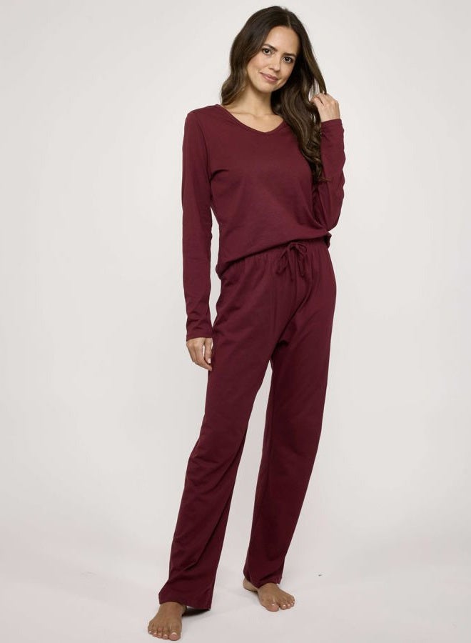 REALESSENTIALS 2 Pack Women's Soft Cotton Long Sleeve Pajama Set with Pants - Lounge Sets for Women (Available In Plus), Set 8, S - Image 2